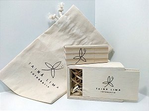 Kit Pendrive Wood Bag personalizado - Pendrives para Fotógrafos 