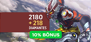 Free Fire - 2.180 Diamantes + 10% de Bônus - Código Digital