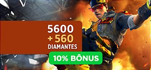 Free Fire - 5.600 Diamantes + 10% de Bônus - Código Digital