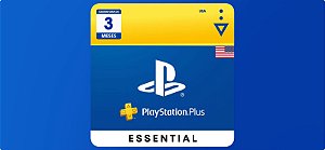 Playstation Plus Essential 3 Meses Assinatura USA - Código Digital