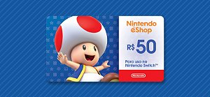Gift Card Nintendo Eshop Brasil 50 Reais - Código Digital