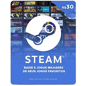 Comprar Cartão Steam Pré Pago R$ 30 Reais