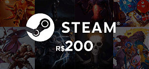 Steam Gift Card - Cartão Pré Pago R$ 200 - Código Digital