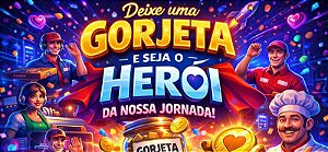 Deixe uma gorjeta e seja o herói da nossa jornada! (opcional)
