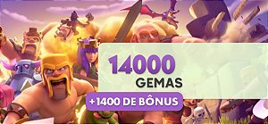 Clash of Clans - 14000 Gemas + 1400 Bônus