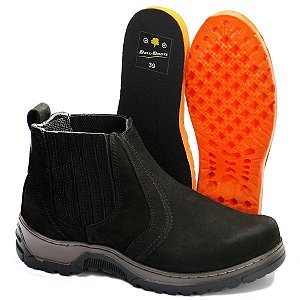 Botina Masculina Couro Legítimo Ref 101 Preto