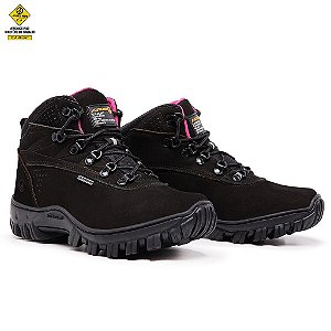 Bota Coturno Feminino 2066 com C.A 48.067 Preto / Rosa