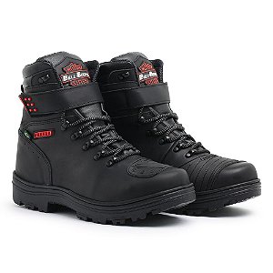 Bota em Couro Motoqueiro Masculina - Preto