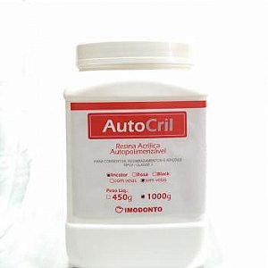 Resina Acrílica Autopolimerizável Incolor AutoCril Pó 1Kg- Imodonto