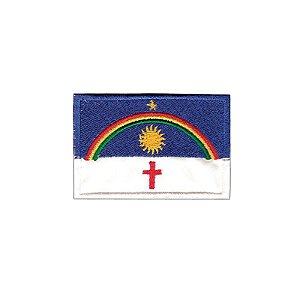 patch bordado bandeira do estado de santa catarina 05 x 07,00 - patch  bordado com velcro - bandeira do estado de santa catarina em bordado  termocolante