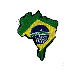 Bordado Termocolante Brasil Mapa