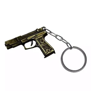 Chaveiro Metal Pistola - Dourada