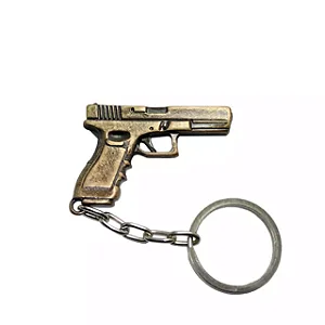 Chaveiro Pistola Glock - Dourado