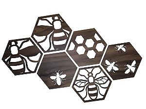 Conjunto de Quadros de Parede Bee