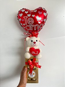 Kit Chocolate Ferrero + Urso Pelúcia + Balão P