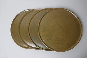 Jogo de Pratos Principal Redondo Borda Lisa 4 Pessoas