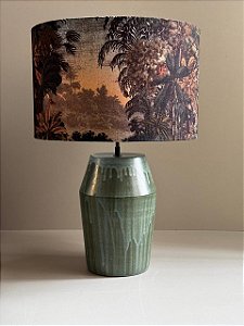 Abajur Barril com Cúpula Floresta Amazonas