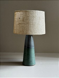 Abajur Cone Bicolor com Cúpula Tela Crua