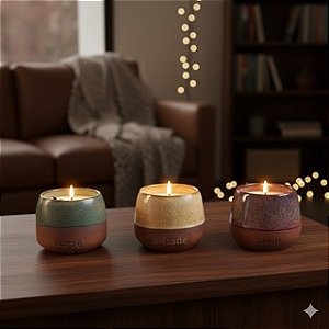 Trio de Copos com Vela - Mensagem