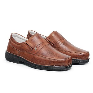 Sapato Masculino De Couro Legítimo Comfort - 1003S Havana