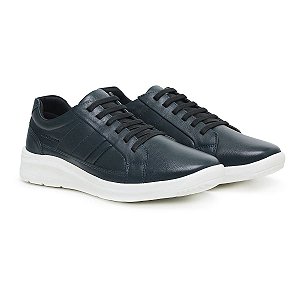 Tênis Casual Masculino De Couro Legítimo Everest - 45116 Marinho