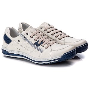 Sapatênis Masculino De Couro Legitimo Comfort Shoes - 3015 Gelo