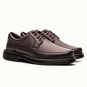 Sapato Masculino De Couro Legítimo Comfort Plus - 2008 Café
