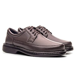 Sapato Masculino De Couro Legítimo Comfort Plus - CS28 Café