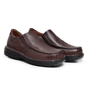 Sapato Masculino De Couro Legítimo Comfort Shoes - 8100 Café