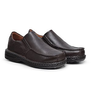 Sapato Masculino De Couro Legítimo Comfort Shoes - 8100 Dark Brown
