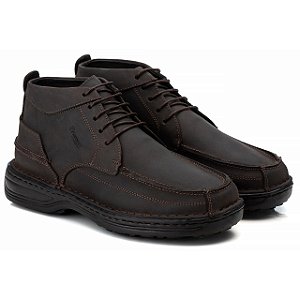 Bota Masculina De Couro Legitimo Comfort - 8004 Café