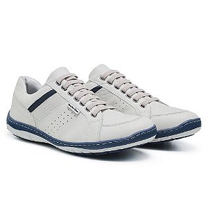 Tênis Casual Masculino De Couro Legitimo Comfort Shoes - 4031 Branco