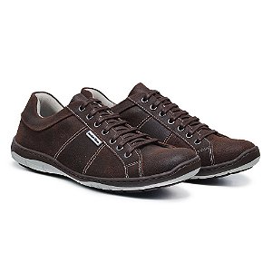 Sapatênis Masculino De Couro Legitimo Comfort Shoes - 4004 Café