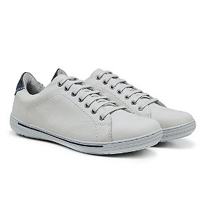 Sapatênis Masculino De Couro Legitimo Comfort Shoes - 4006 Gelo