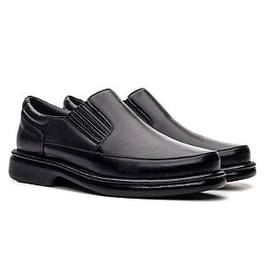 Sapato Masculino De Couro Legítimo Comfort Plus - CS29 Preto