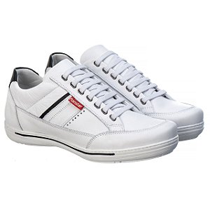 Sapatênis Masculino De Couro Legítimo Comfort - 3008 Branco