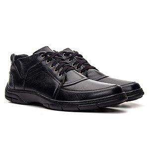 Bota Masculina de Couro Legítimo Comfort Shoes -  1405 Preta