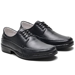 Sapato Masculino De Couro Legítimo Comfort - 001S Preto