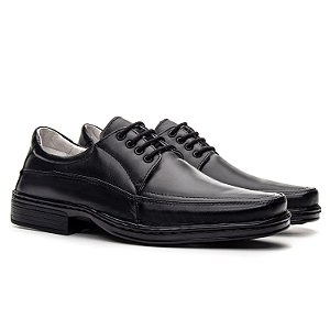 Sapato Masculino De Couro Legítimo Comfort - 001S Preto