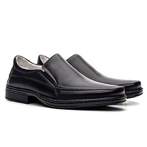 Sapato Masculino De Couro Legítimo Comfort - 008S Preto