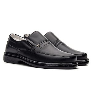Sapato Masculino De Couro Legítimo Comfort - 1003S Preto