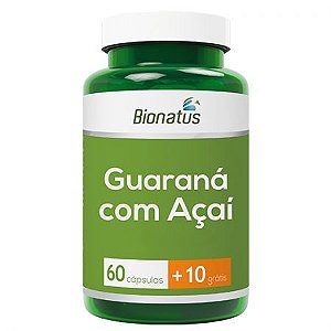 GUARANÁ COM AÇAI BIONATUS 60 CAPSULAS + 10 GRÁTIS 