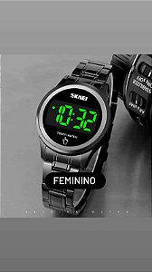 SKMEI Moda Versátil Touch Screen Watch Luminous Date Impermeável Aço Inoxidável Simples Elegante Senhoras Электронные часы 1737