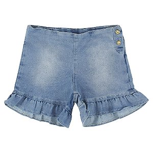 Shorts Look Jeans Babado Jeans