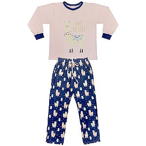 Pijama Juvenil Look Jeans Lhama Longo