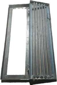 GRELHA FERRO REDONDO PRETO C/SUPORTE/DOBRADIÇA  0,30X2,00 12MM METRO LINEAR