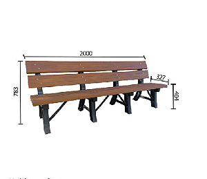 BANCO DE JARDIM EM MADEIRA PLASTICA 2M