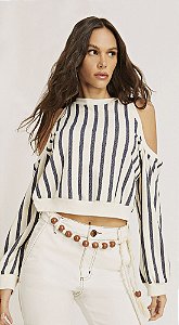 BLUSA DECOTE REDONDO LISTRADA