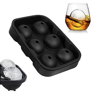 Forma De Gelo De Silicone Bola Esfera Bar Whisky 6 Esferas