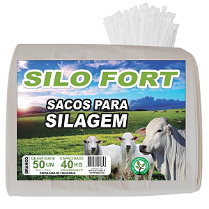 Sacos De Silagem Branco 51x110 C/ Abraçadeiras - 300 Unid
